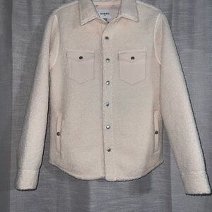 Goodfellow & Co Cream Sherpa Shirt Jacket